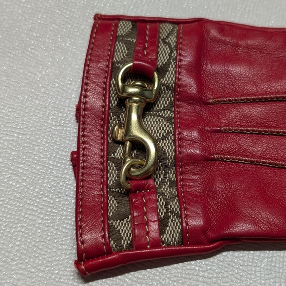 Brand new tomato red Italian coach super soft leather gloves - Picture 2 of 4